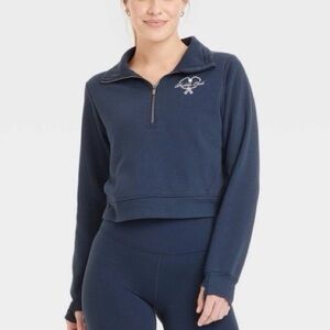All in Motion Navy Blue Quarter Zip Pullover Paddle Club Sweatshirt